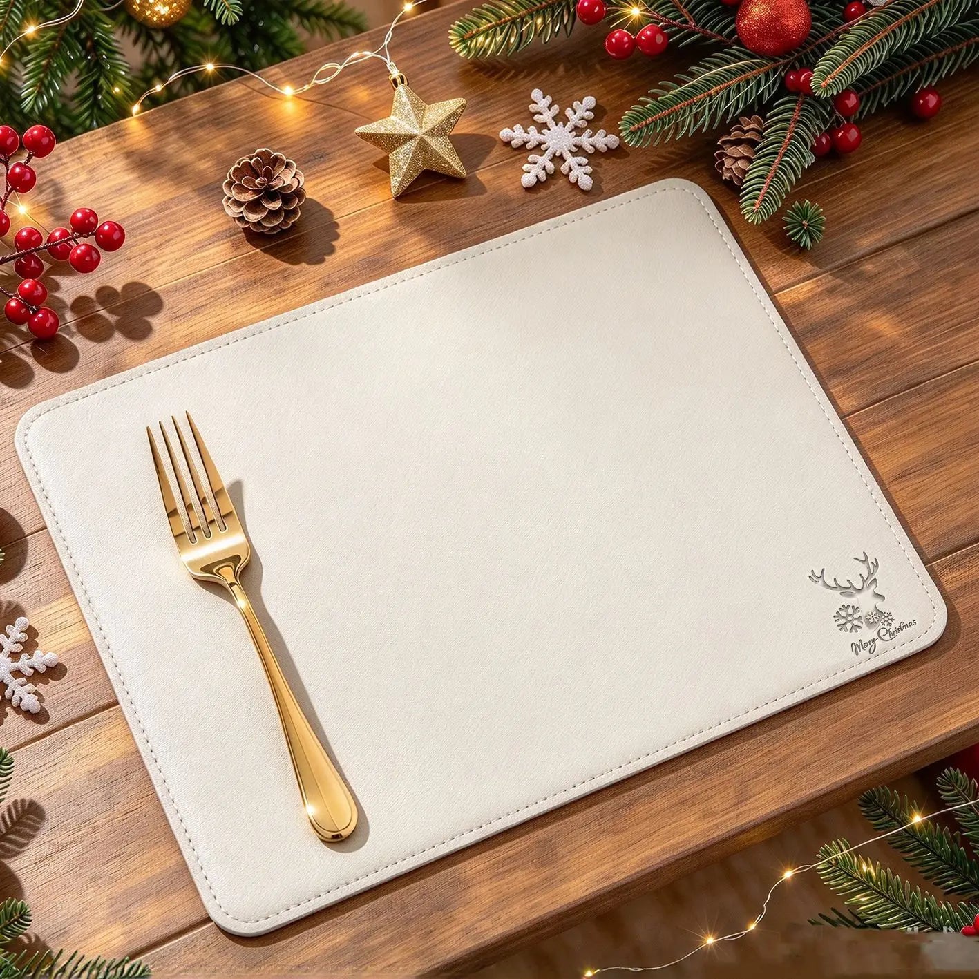 Christmas Decorations Christmas Placemats, Heat Insulation Table Mats, Bowl Pads, Atmosphere Western Table Mats