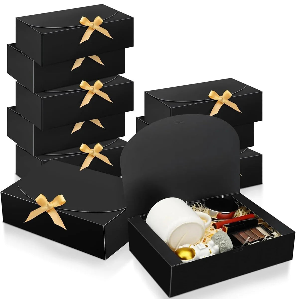 5pcs Gift Boxes with Lids Kraft Paper Gift Boxes for Presents Wedding Christmas Birthday Party Bridesmaid Proposal Boxes