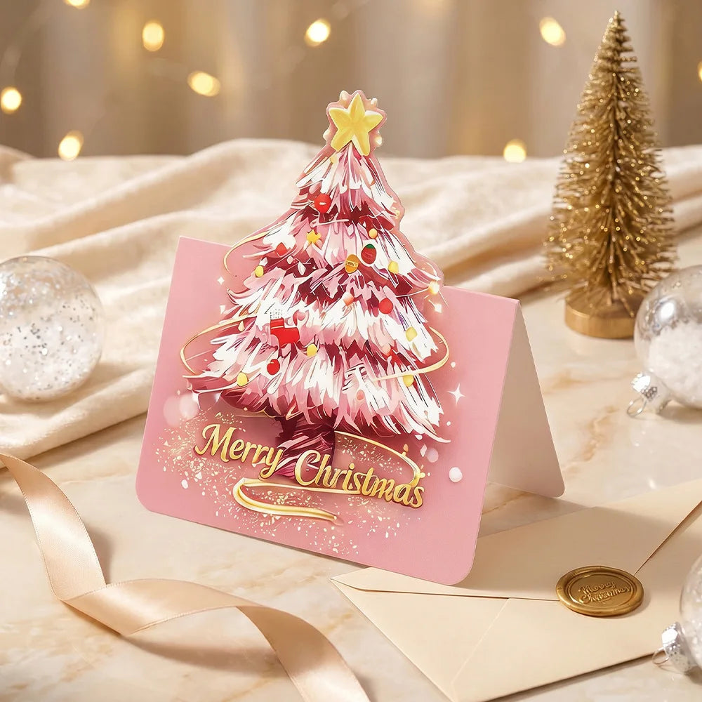 12 Pack 3D Pop Up Christmas Greeting Cards, Merry Christmas Cards Handmade Cards with Envelopes Xmas Gift Cards for Christmas