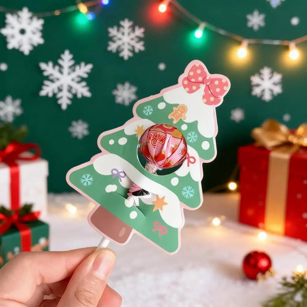 60pcs Christmas Tree Candy Cards Festival Party Decoration Christmas Supplies Candy Decoration Christmas Party Favors
