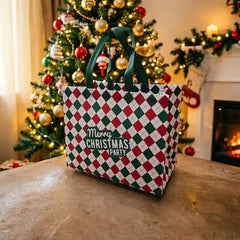 4pcs Large Christmas Gift Bags with Handles, Reusable Non-Woven Fabric Holiday Shopping Tote Bags, Suitable for Christmas Party
