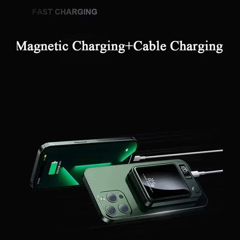 200000mAh Magnetic Power Bank Wireless Fast Charger for Magsafe Portable Auxiliary Battery Pack For iPhone Samsung Huawei