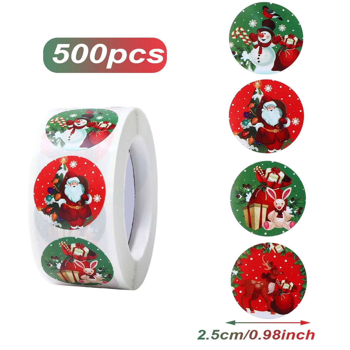 Christmas Gift Box Stickers Merry Christmas Decor For Home 2024 Navidad Kerst Xmas Decor Noel Kerst Happy New Year Gift 2025