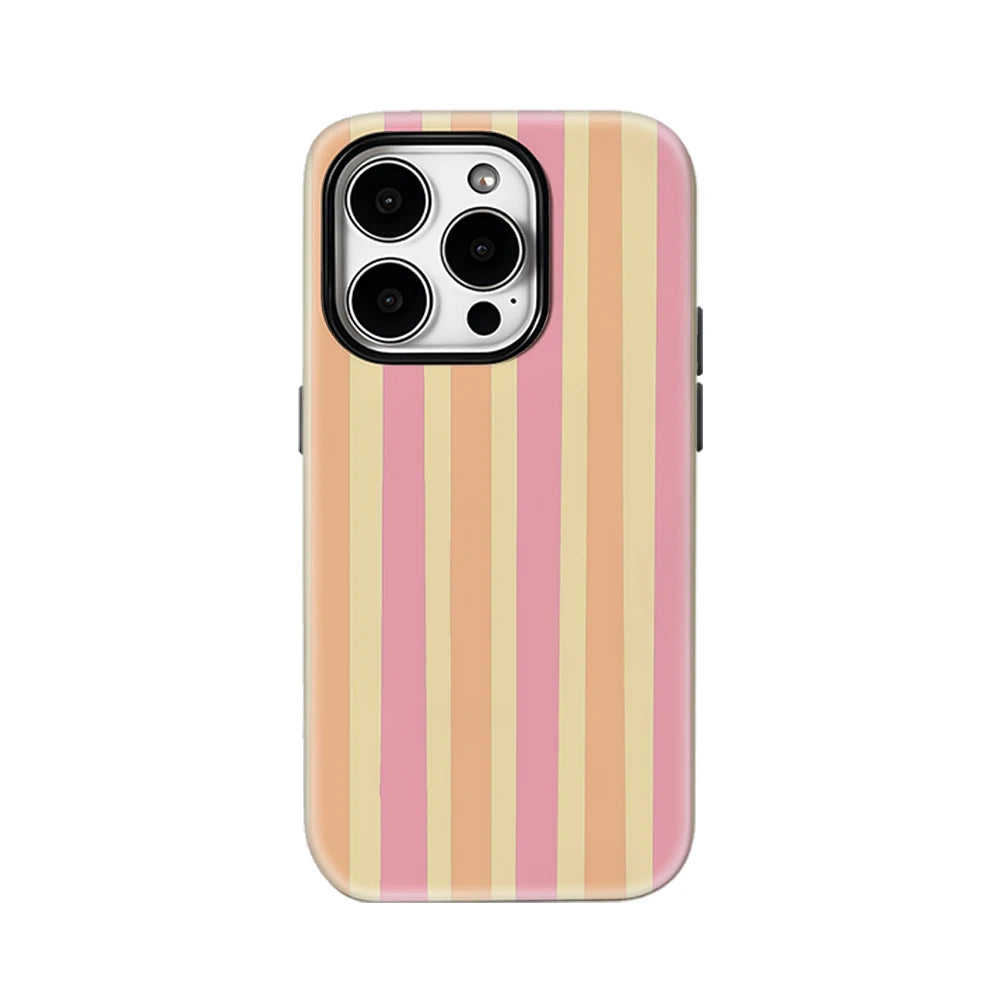 Blush & Peach Yellow Vertical Stripes IPhone17 Must-Haves Phone Case for IPhone 17 16 15 14 Pro Max Plus Double-layer Back Cover