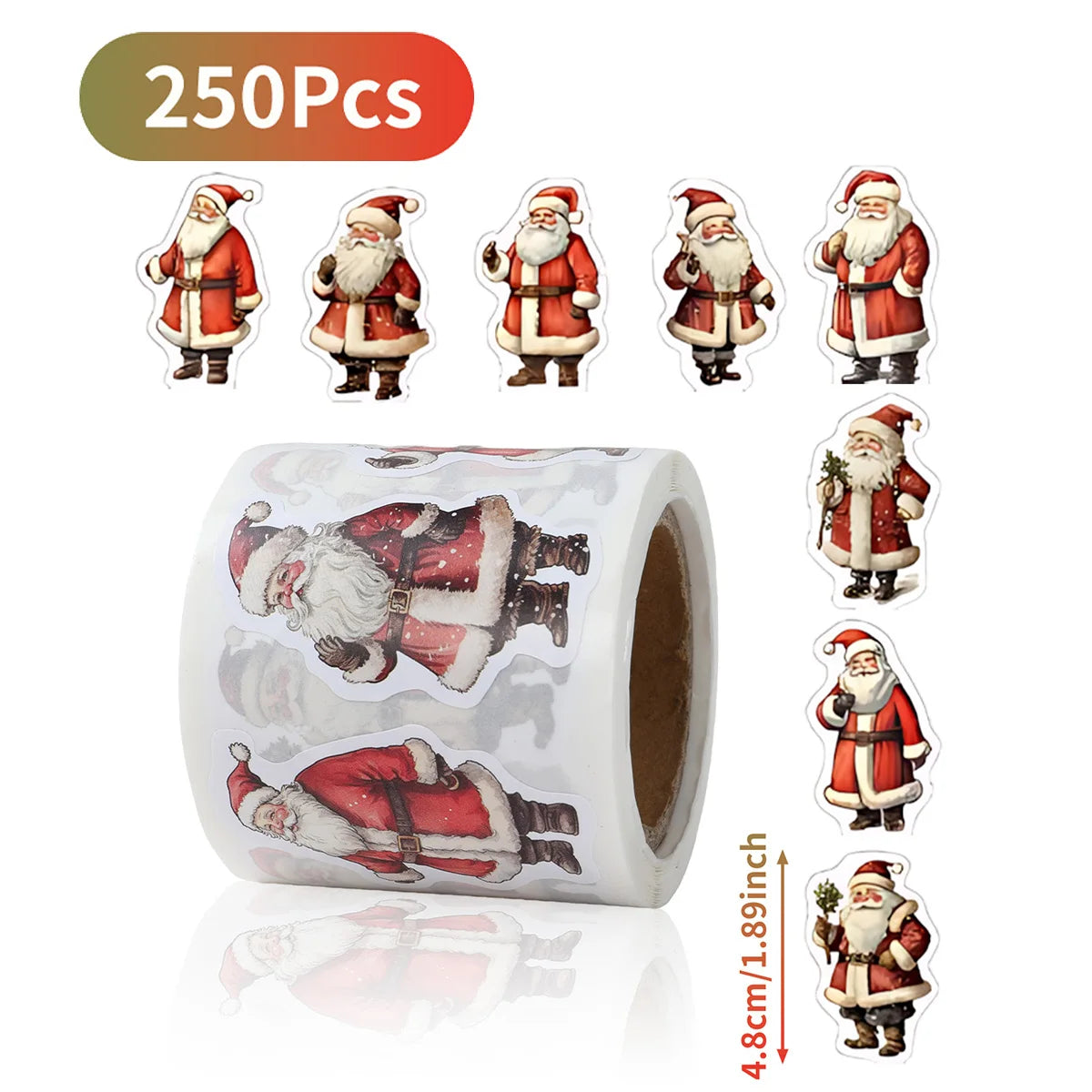 Christmas Gift Box Stickers Merry Christmas Decor For Home 2024 Navidad Kerst Xmas Decor Noel Kerst Happy New Year Gift 2025