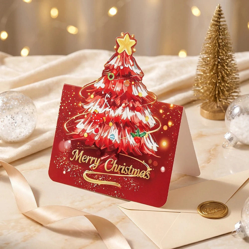 12 Pack 3D Pop Up Christmas Greeting Cards, Merry Christmas Cards Handmade Cards with Envelopes Xmas Gift Cards for Christmas