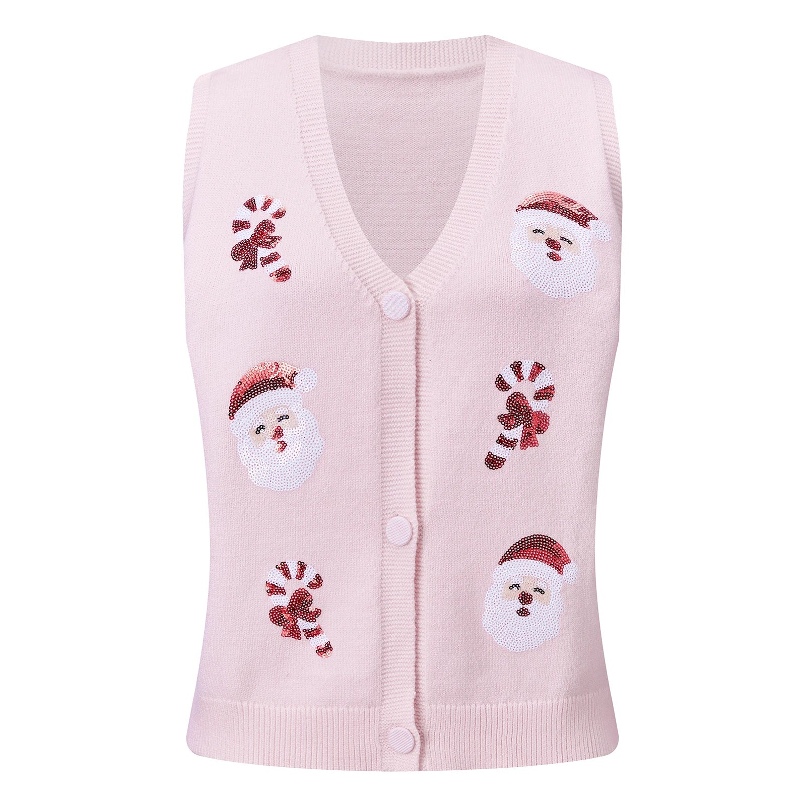 Ugly Christmas Vests for Women Sequin Nutcracker Santa Sweaters Shirt Holiday Sparkly Graphic Crewneck Pullover Top Black