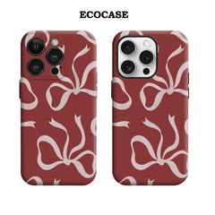 Blush Red Bow Elegance IPhone17 Must-Haves Phone Case for IPhone 17 16 15 14 13 12 11 Pro Max Plus Double-layer Back Cover