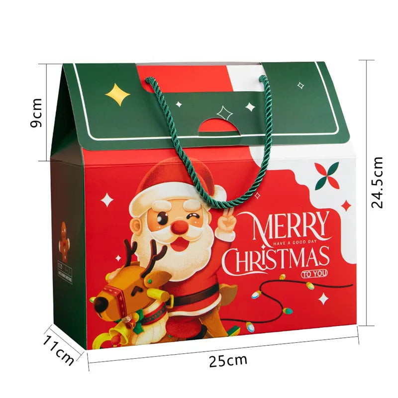 LBSISI Life-Merry Christmas Candy Boxes Handmade Pastry Cookie Nougat Packaging Event Party Decoration Kids Favor 12Pcs