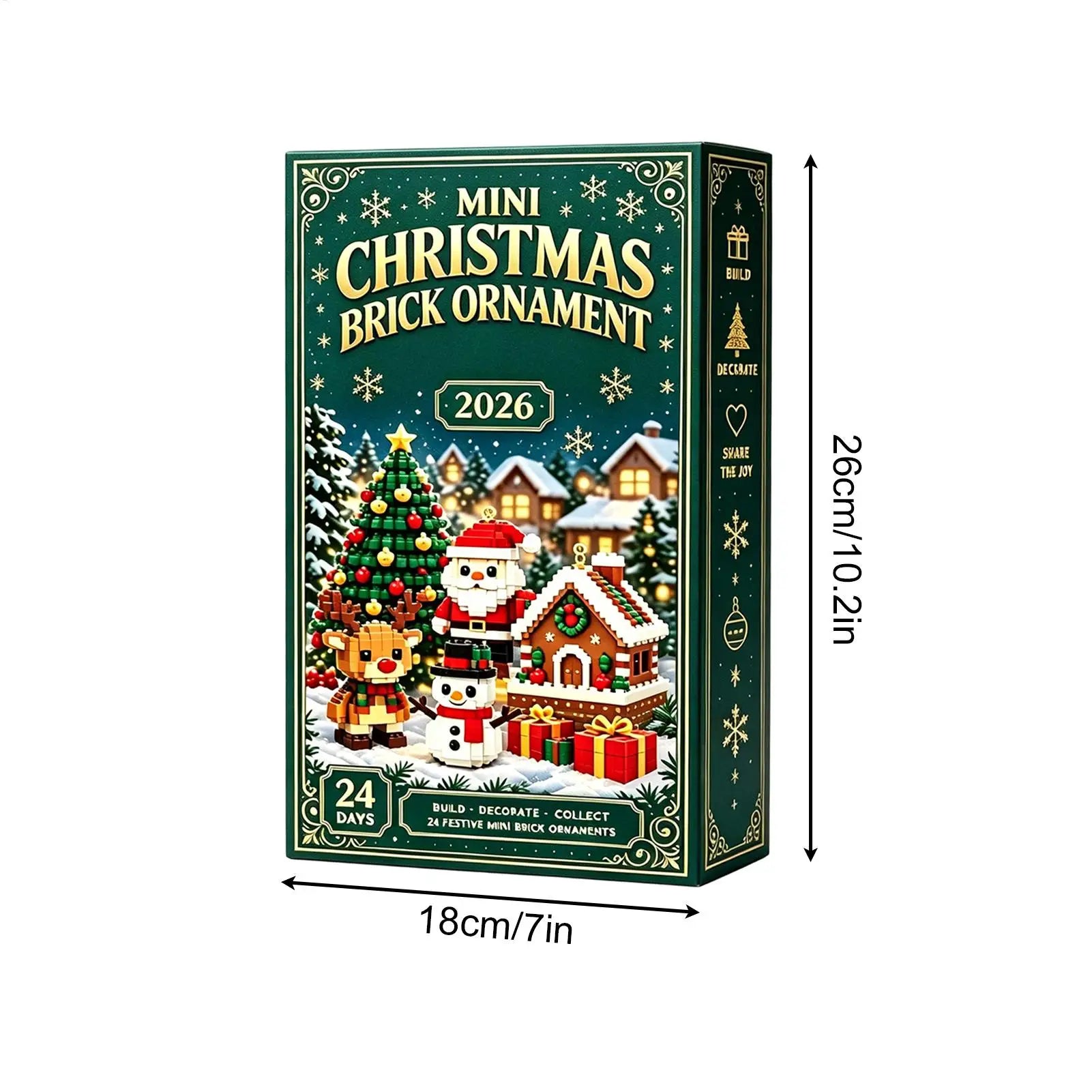 Christmas Advent Calendar 24 Days 2D Acrylic Santa Claus Ornaments Snowman Countdown Gift Box Xmas Home Decor
