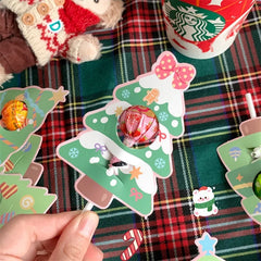 60pcs Christmas Tree Candy Cards Festival Party Decoration Christmas Supplies Candy Decoration Christmas Party Favors
