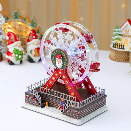 27cm Santa Claus Rotating Ferris Wheel Music Box Christmas Home Decor New Year and Christmas Gifts Xmas Ornaments