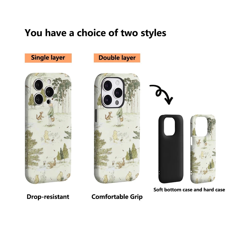 Bear Forest IPhone17 Must-Haves Phone Case for IPhone 17 16 15 14 13 12 11 Pro Max Plus Double-layer Back Cover