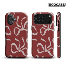 Blush Red Bow Elegance IPhone17 Must-Haves Phone Case for IPhone 17 16 15 14 13 12 11 Pro Max Plus Double-layer Back Cover