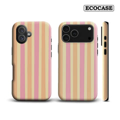 Blush & Peach Yellow Vertical Stripes IPhone17 Must-Haves Phone Case for IPhone 17 16 15 14 Pro Max Plus Double-layer Back Cover