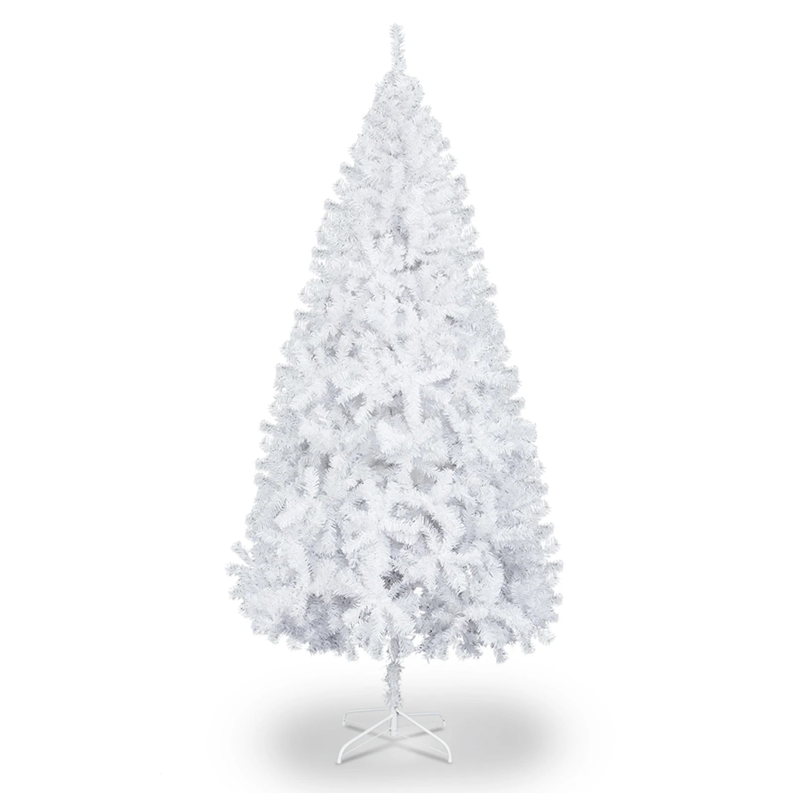 6FT Snowflake Christmas Tree – 650 Frosted PVC Tips, Metal Stand, Easy Assembly, Plush Branches, Spray White Effect, for Indoor/Outdoor Home, Office, Hotel, Villa, Party, Holiday Gift