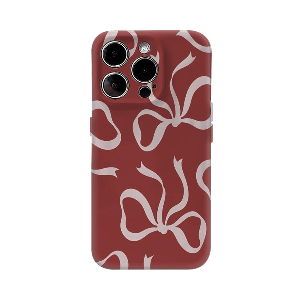 Blush Red Bow Elegance IPhone17 Must-Haves Phone Case for IPhone 17 16 15 14 13 12 11 Pro Max Plus Double-layer Back Cover