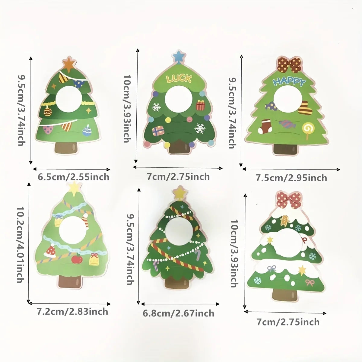 60pcs Christmas Tree Candy Cards Festival Party Decoration Christmas Supplies Candy Decoration Christmas Party Favors