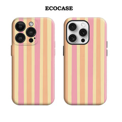 Blush & Peach Yellow Vertical Stripes IPhone17 Must-Haves Phone Case for IPhone 17 16 15 14 Pro Max Plus Double-layer Back Cover