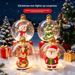 Christmas Inflatable Decorated Ball 60cm Outdoor PVC Giant Big Large Balls Xmas Tree Decorations Toy Ball No/With Light Ornament