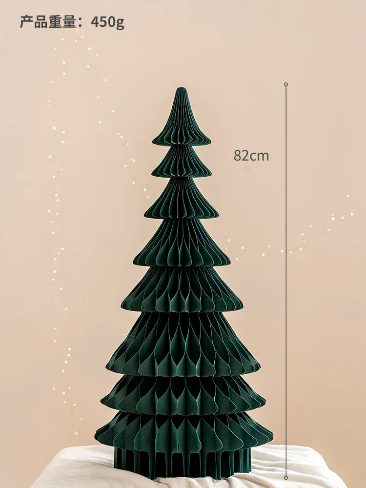 2026 New Origami Christmas Tree Set with Snowman Home Desktop Decor for Festive Scene Mini Christmas Tree Christmas Decor for Ho