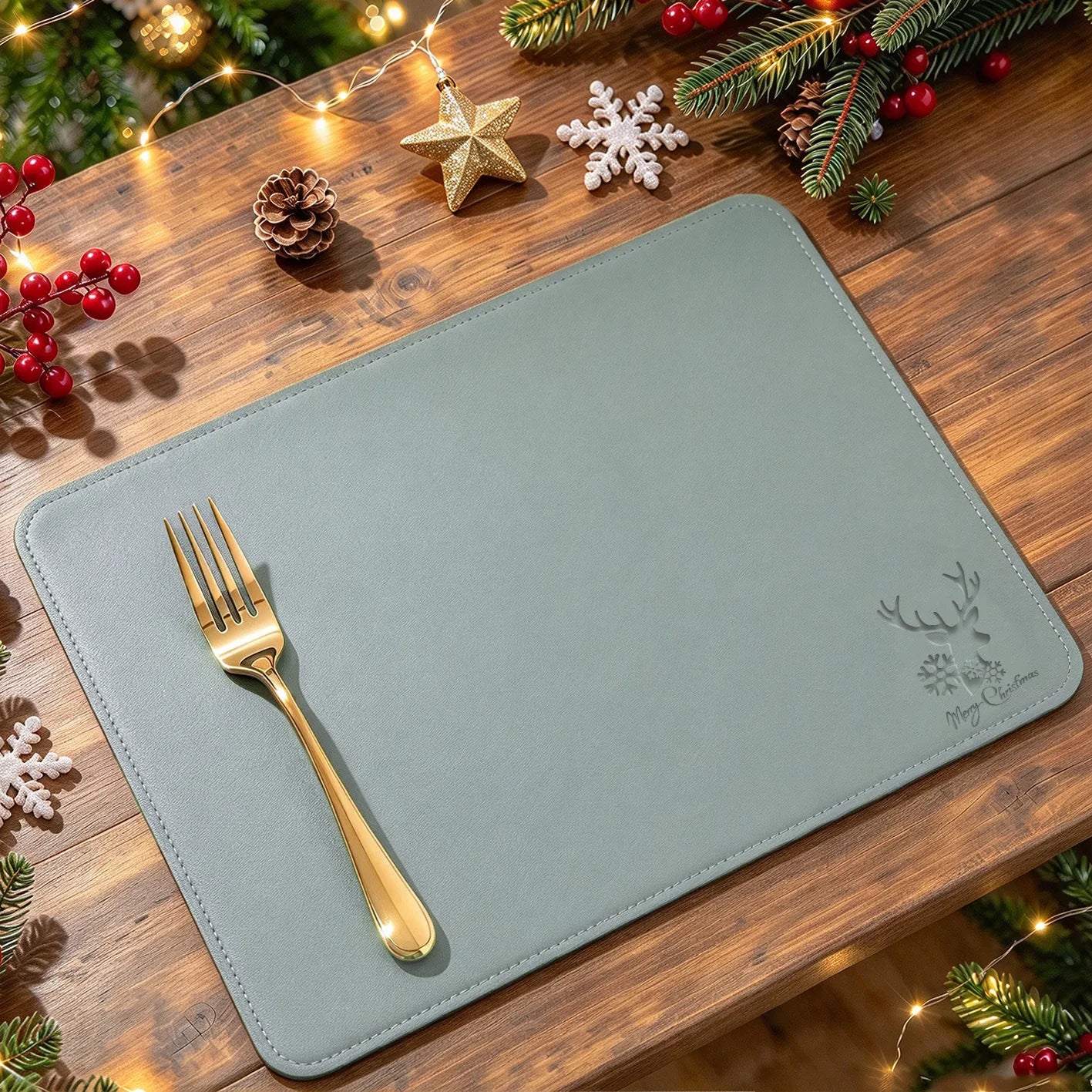 Christmas Decorations Christmas Placemats, Heat Insulation Table Mats, Bowl Pads, Atmosphere Western Table Mats