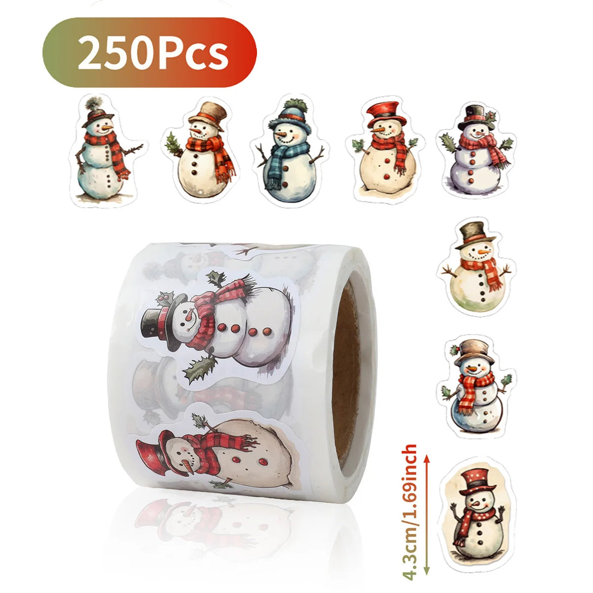 Christmas Gift Box Stickers Merry Christmas Decor For Home 2024 Navidad Kerst Xmas Decor Noel Kerst Happy New Year Gift 2025