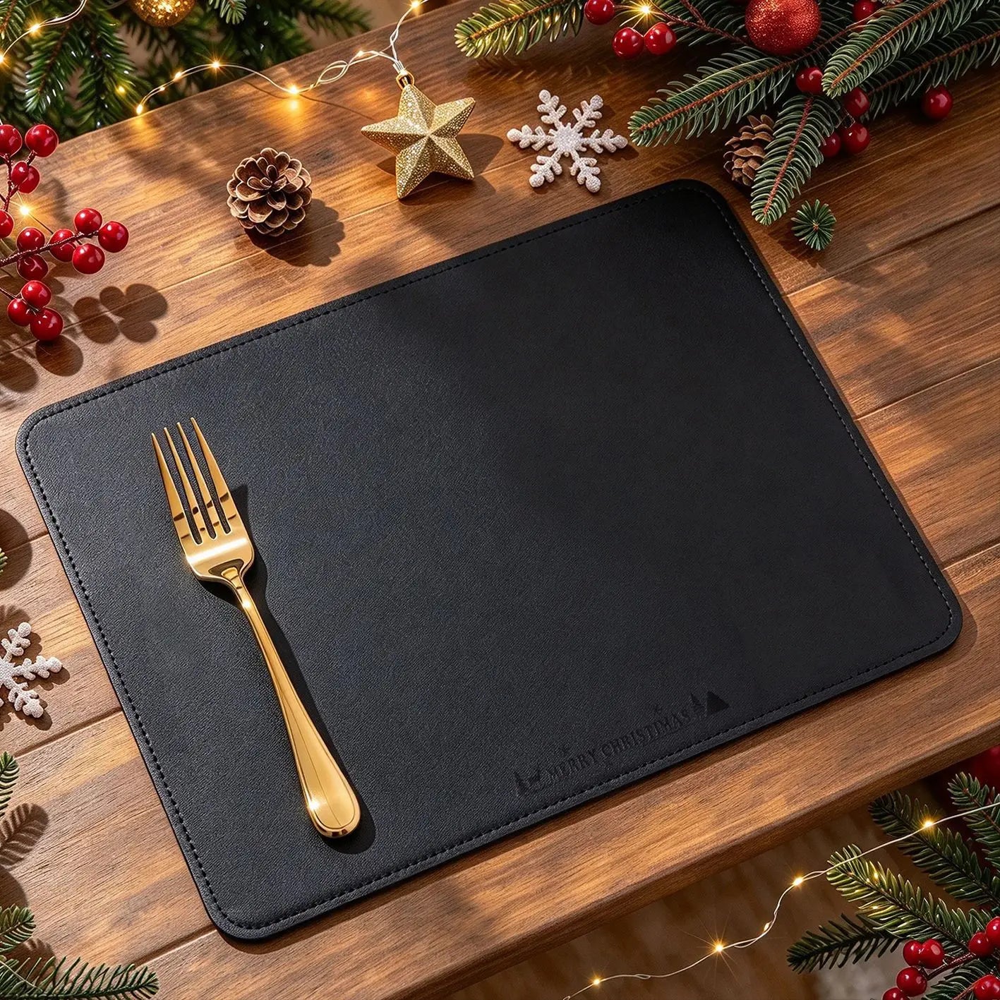 Christmas Decorations Christmas Placemats, Heat Insulation Table Mats, Bowl Pads, Atmosphere Western Table Mats