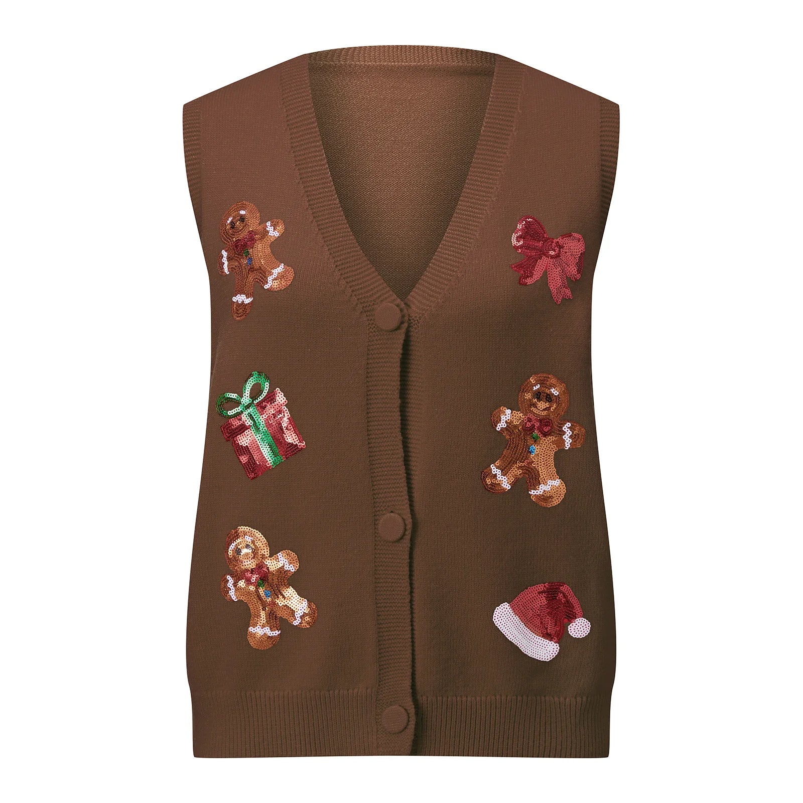 Ugly Christmas Vests for Women Sequin Nutcracker Santa Sweaters Shirt Holiday Sparkly Graphic Crewneck Pullover Top Black