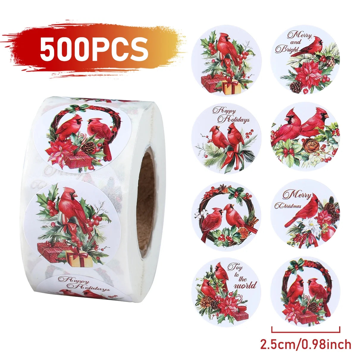Christmas Gift Box Stickers Merry Christmas Decor For Home 2024 Navidad Kerst Xmas Decor Noel Kerst Happy New Year Gift 2025