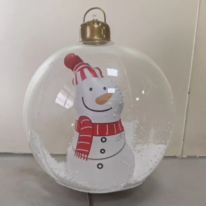 Christmas Inflatable Decorated Ball 60cm Outdoor PVC Giant Big Large Balls Xmas Tree Decorations Toy Ball No/With Light Ornament