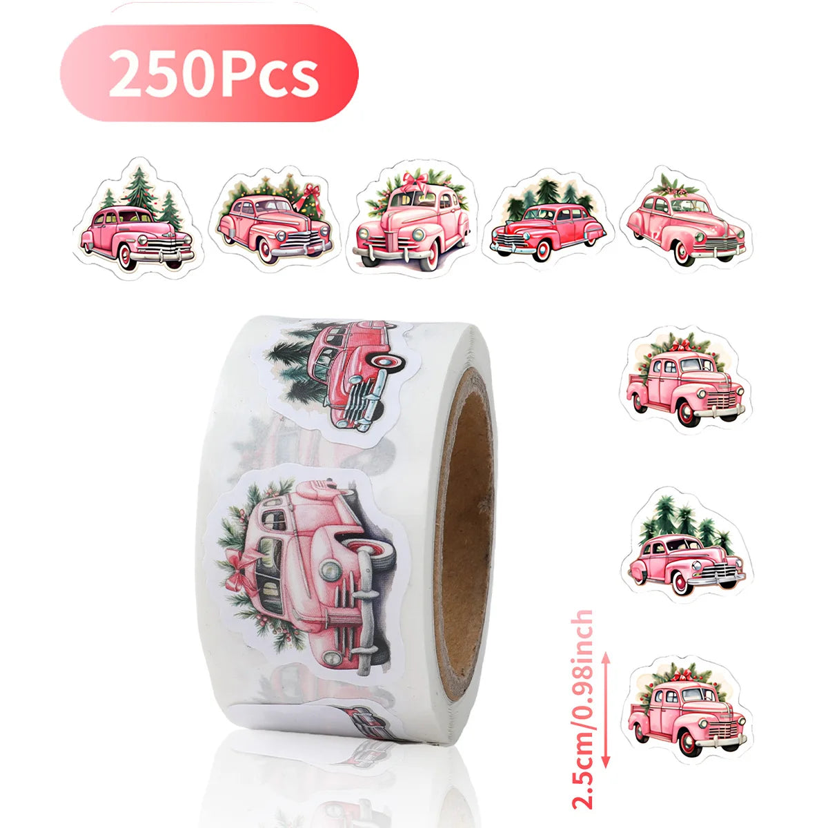 Christmas Gift Box Stickers Merry Christmas Decor For Home 2024 Navidad Kerst Xmas Decor Noel Kerst Happy New Year Gift 2025