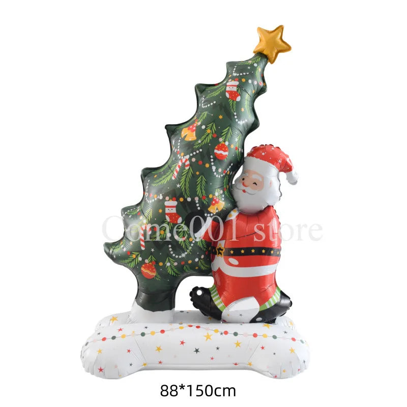 Christmas Balloons Santa Claus Xmas Tree Standing Merry Christmas Party Home Decoration Supplies