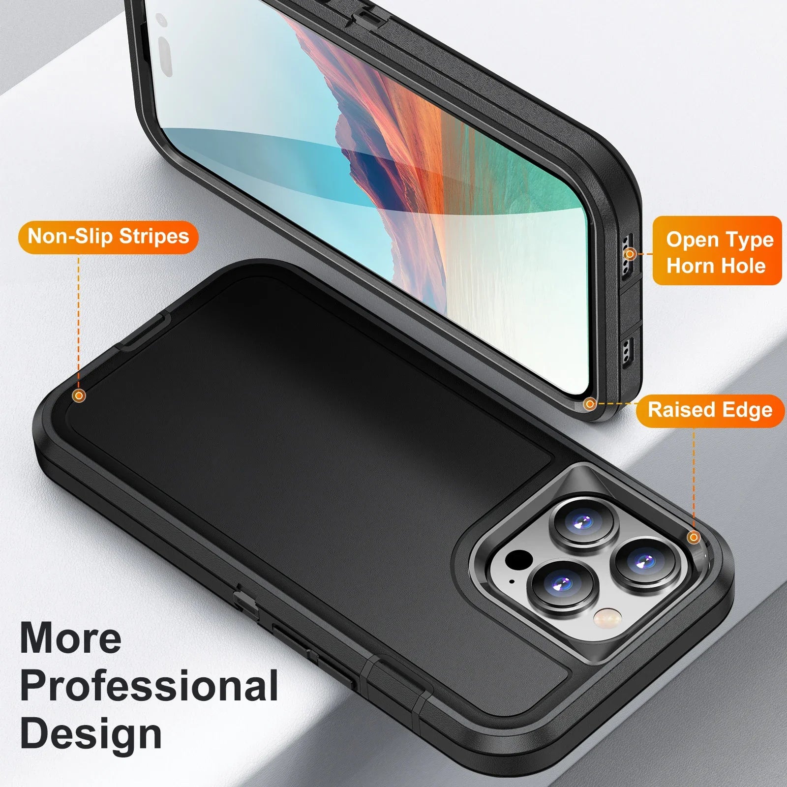3 in 1 Defend Armor Shockproof Case For iPhone 11 12 13 14 15 Plus 16 17 Pro Max 7 8 SE 2022 Xs XR Plastic Frame TPU Back Cover