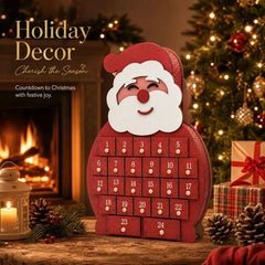 Cross-border wooden Christmas countdown calendar hut 24 drawer advent calendar house blind box storage ornament