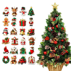 Christmas Advent Calendar 24 Days 2D Acrylic Santa Claus Ornaments Snowman Countdown Gift Box Xmas Home Decor
