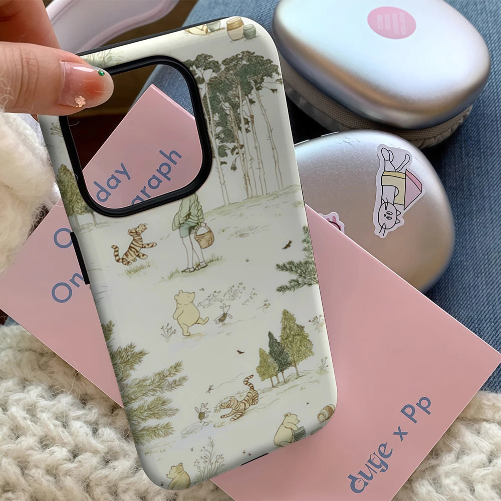 Bear Forest IPhone17 Must-Haves Phone Case for IPhone 17 16 15 14 13 12 11 Pro Max Plus Double-layer Back Cover