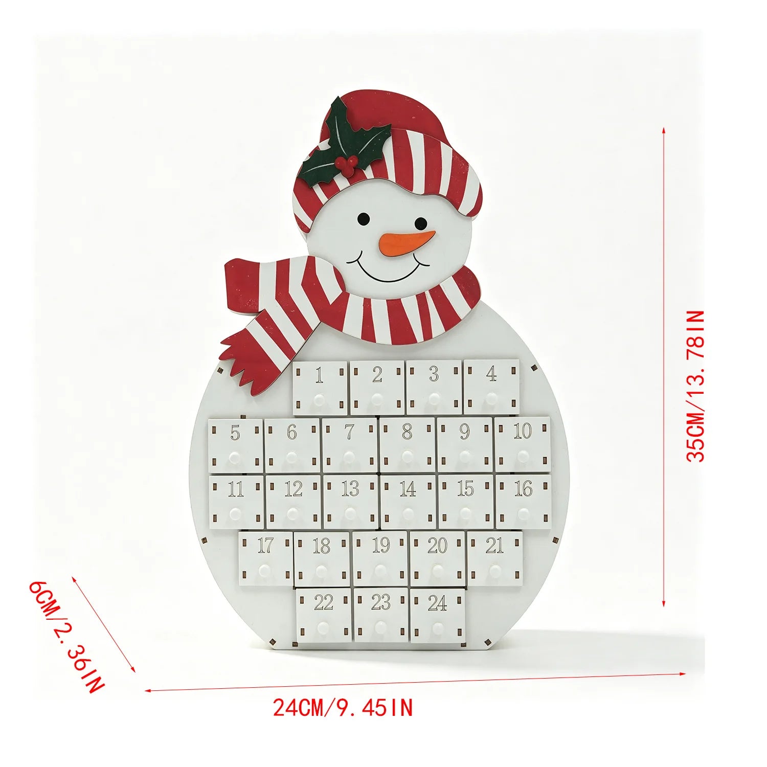 Cross-border wooden Christmas countdown calendar hut 24 drawer advent calendar house blind box storage ornament