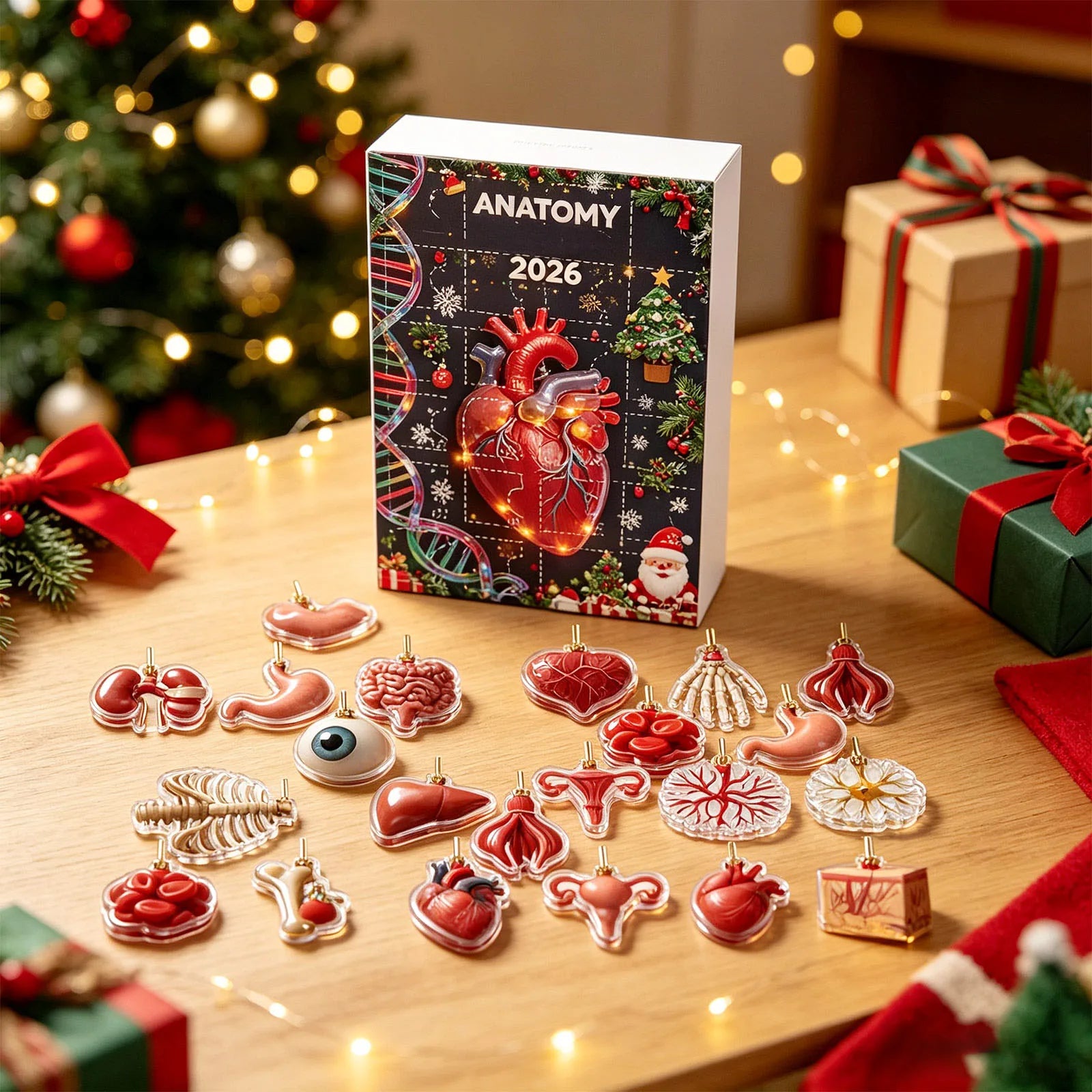 Christmas Anatomy Advent Calendar 2026 24 Days Christmas Tree Decoration Xmas Box Christmas Party Home Decor Gift Supplies