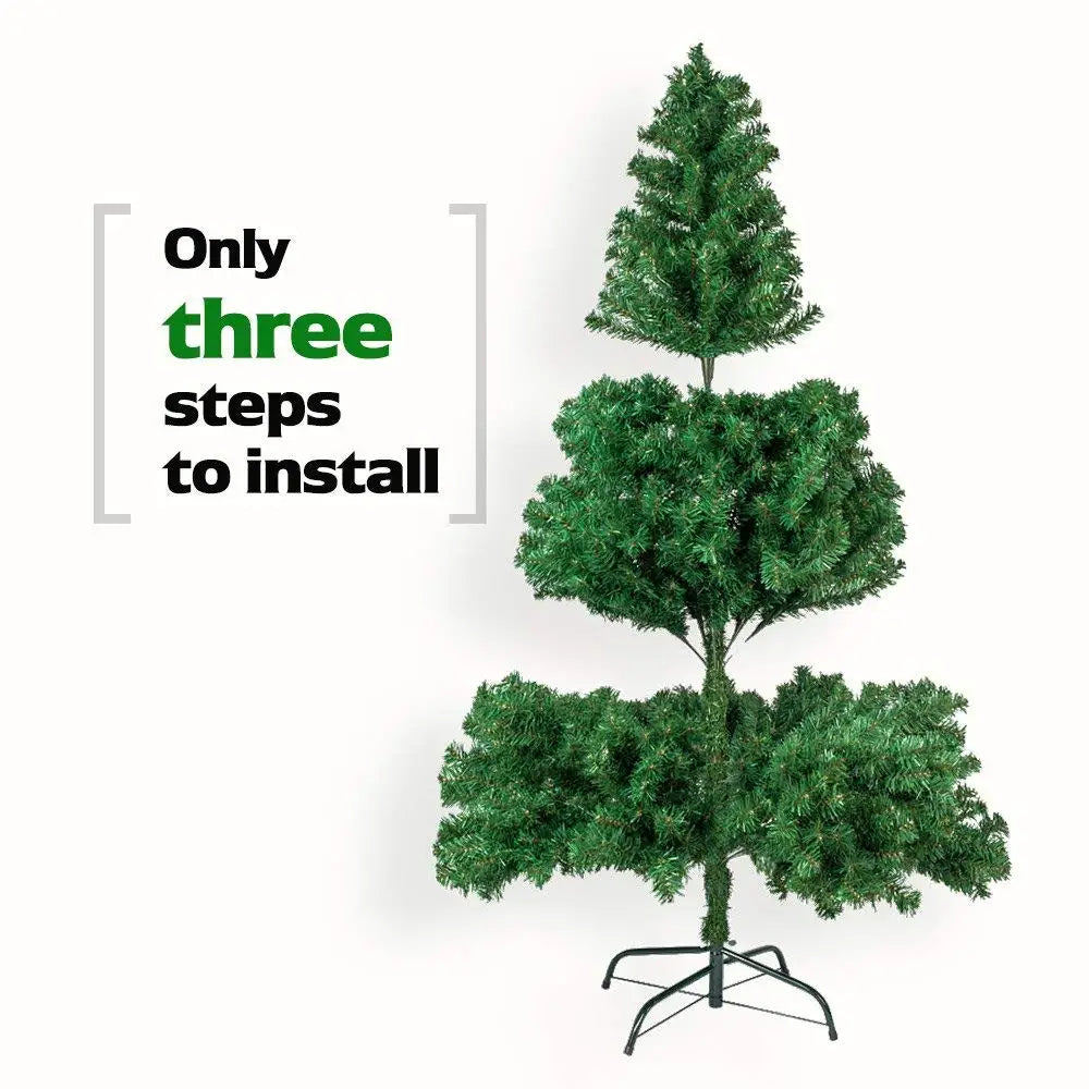 7ft Heavy-Duty Premium Christmas Tree, 1100 Tips, Full and Realistic Artificial Christmas Tree, with Metal Brackets, High-Quality PVC Branches, Easy to Assemble, Suitable for Luxury Home, Office and Commercial Decoration, Chr