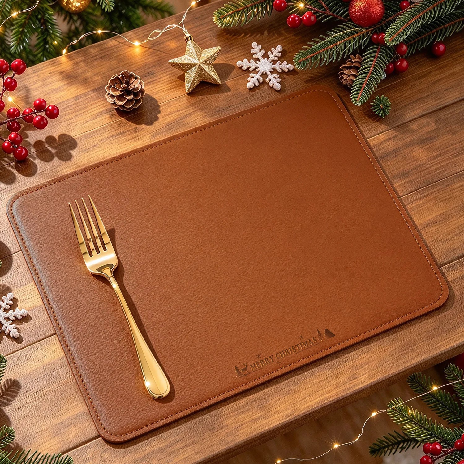 Christmas Decorations Christmas Placemats, Heat Insulation Table Mats, Bowl Pads, Atmosphere Western Table Mats