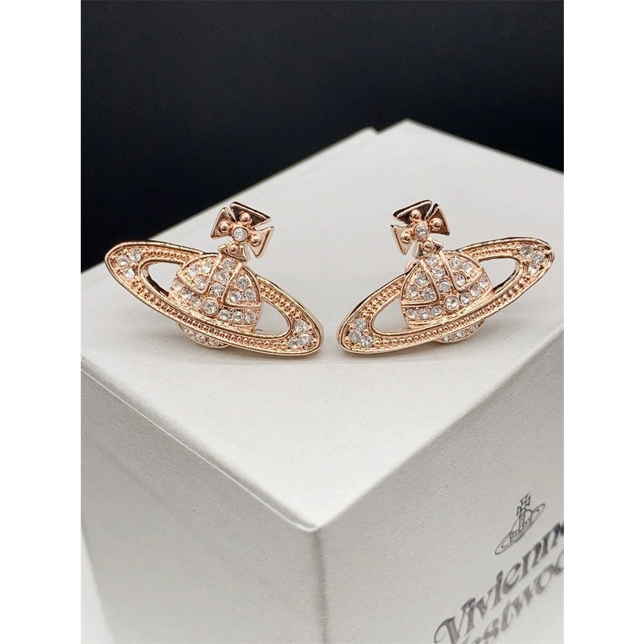 Ecocity Saturn Earrings, Gift Packaging - Pink Gold