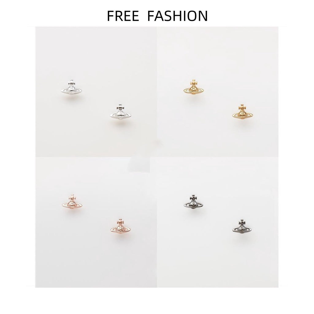 Mini Saturn Earrings - Rose Gold